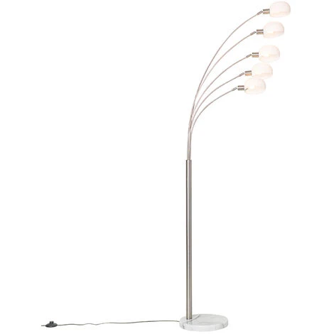QAZQA Sixties - Lampadaire Design - 5 Lumière - H 1980 Mm - Blanc - Design - Éclairage Intérieur - Salon I Chambre - Blanc 3 QAZQA Sixties - Lampadaire Design - 5 Lumière - H 1980 Mm - Blanc - Design - Éclairage Intérieur - Salon I Chambre - Blanc