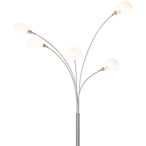 QAZQA Sixties - Lampadaire Design - 5 Lumière - H 1980 Mm - Blanc - Design - Éclairage Intérieur - Salon I Chambre - Blanc 4 QAZQA Sixties - Lampadaire Design - 5 Lumière - H 1980 Mm - Blanc - Design - Éclairage Intérieur - Salon I Chambre - Blanc – Image 2