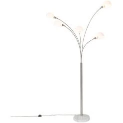 QAZQA Sixties - Lampadaire Design - 5 Lumière - H 1980 Mm - Blanc - Design - Éclairage Intérieur - Salon I Chambre - Blanc 8 QAZQA Sixties - Lampadaire Design - 5 Lumière - H 1980 Mm - Blanc - Design - Éclairage Intérieur - Salon I Chambre - Blanc -Lampadaire Soldes 2022 47938204 3