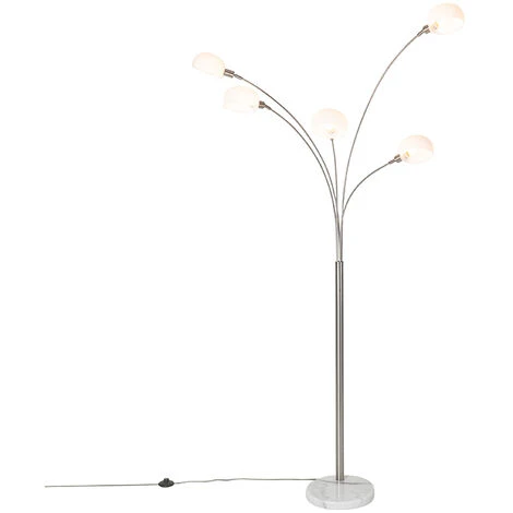 QAZQA Sixties - Lampadaire Design - 5 Lumière - H 1980 Mm - Blanc - Design - Éclairage Intérieur - Salon I Chambre - Blanc 5 QAZQA Sixties - Lampadaire Design - 5 Lumière - H 1980 Mm - Blanc - Design - Éclairage Intérieur - Salon I Chambre - Blanc – Image 3