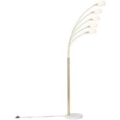 QAZQA Sixties - Lampadaire Design - 5 Lumière - H 1980 Mm - Doré/Laiton - Design - Éclairage Intérieur - Salon I Chambre - Doré/Laiton
