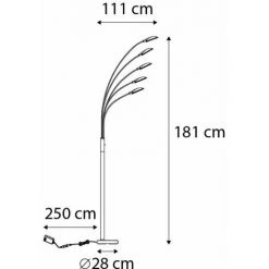 QAZQA Sixties - LED Lampadaire Design - 5 Lumière - H 1810 Mm - Noir - Design - Éclairage Intérieur - Salon I Chambre I Cuisine I Salle à Manger - Noir -Lampadaire Soldes 2022 47992045 4