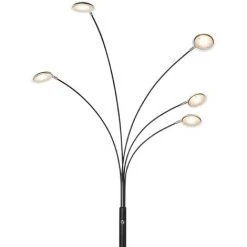 QAZQA Sixties - LED Lampadaire Design - 5 Lumière - H 1810 Mm - Noir - Design - Éclairage Intérieur - Salon I Chambre I Cuisine I Salle à Manger - Noir -Lampadaire Soldes 2022 47992045 5