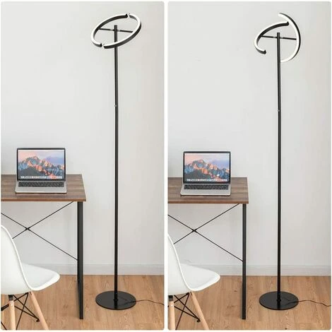COSTWAY Lampadaire Salon LED Dimmable 2950 Lumen 3000K Avec Commande Tactile Lampe Sur Pied Pour Salon Café Chambre Bureau Noir 5 COSTWAY Lampadaire Salon LED Dimmable 2950 Lumen 3000K Avec Commande Tactile Lampe Sur Pied Pour Salon Café Chambre Bureau Noir – Image 3