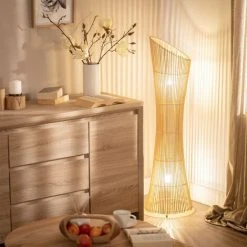 LEDKIA Lampadaire Bambou Marady Bois Naturel - Bois Naturel -Lampadaire Soldes 2022 48411022 3