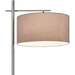 [lux.pro] Lampadaire London Lampe Sur Pied Lampe De Plancher Lampe Lampe De Salon Métal Tissu Gris E27 155 Cm X Ø 48 Cm -Lampadaire Soldes 2022 4895342 4