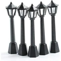 ECHOO 5pcs Mini Street Light Model Lamp Post Lights Outdoor Pathway Lantern Post Poupée De Noël