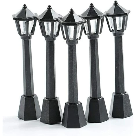 ECHOO 5pcs Mini Street Light Model Lamp Post Lights Outdoor Pathway Lantern Post Poupée De Noël 3 ECHOO 5pcs Mini Street Light Model Lamp Post Lights Outdoor Pathway Lantern Post Poupée De Noël