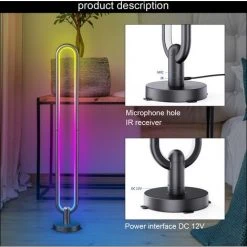 BLEOSAN Lampadaire LED Bluetooth 104CM RGB LED USB Lampadaire Salon Sur Pied D'angle En U Moderne Avec Télécommande Et APP Contrôle -Lampadaire Soldes 2022 49196331 3