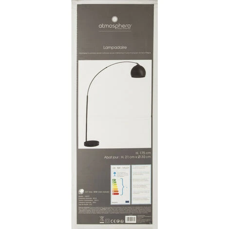 Lampadaire Noir En Métal Hauteur 175 Cm Atmosphera - Noir 6 Lampadaire Noir En Métal Hauteur 175 Cm Atmosphera - Noir – Image 4