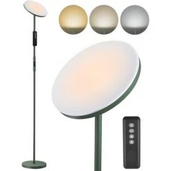 Anten Lampadaire LED 30W Matcha Vert à Intensité Variable | Lampadaire Avec Télécommande Dimmable 3000K/4000K/5000K | Bouton Tactile Fonction Mémoire Lampe Sur Pied Pour Salon, Chambre, Breau
