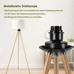 Homfa Lampadaire Trépied Scandinave Lampe Sur Nordic LED Abat-Jour Lampe Salon Bureau Chambre à Coucher