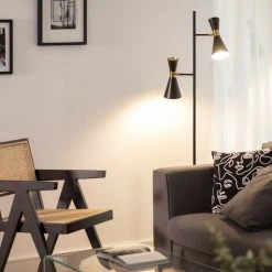 LEDKIA Lampadaire Métal Jigger Or - Noir - Or - Noir -Lampadaire Soldes 2022 50562956 3