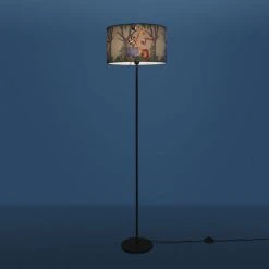Paco Home Lampe Pour Enfant Lampadaire LED Chambre D'enfant, Jungle Avec Motif Animal, E27  Un Pied Noir,  Vert (Ø38 Cm) -Lampadaire Soldes 2022 50624399 3