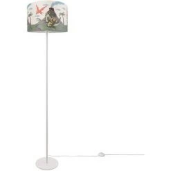 Paco Home Lampe Enfants Lampadaire LED Chambre Enfant Lampe Déco Dinosaure Lampadaire E27 Un Pied Blanc, Vert (Ø38 Cm)