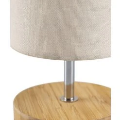 Paco Home Lampadaire Lampe De Bureau Lampe LED Salon Moderne Abat-Jour Tissu Bois  Blanc,  Lampe De Table -Lampadaire Soldes 2022 50629138 4