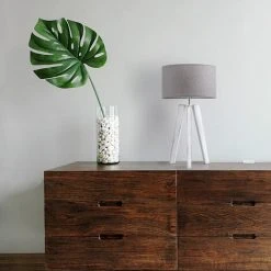 Paco Home Lampadaire Lampe De Bureau Pied Vintage Lampe LED Salon Style Scandinave E27  Lampe De Table Blanc,  Gris (Ø28 Cm) -Lampadaire Soldes 2022 50630094 2