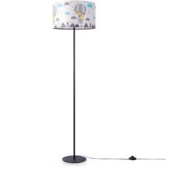 Paco Home Lampe Chambre Enfant Chambre De Bébé Lampadaire E27 Montgolfière Animaux  Crème (Ø38cm),  Lampadaire - Noir