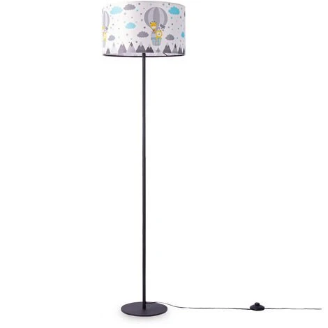 Paco Home Lampe Chambre Enfant Chambre De Bébé Lampadaire E27 Montgolfière Animaux Crème (Ø38cm), Lampadaire - Noir 3 Paco Home Lampe Chambre Enfant Chambre De Bébé Lampadaire E27 Montgolfière Animaux Crème (Ø38cm), Lampadaire - Noir