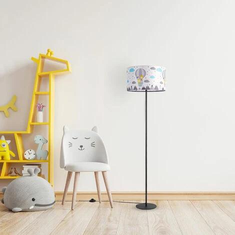 Paco Home Lampe Chambre Enfant Chambre De Bébé Lampadaire E27 Montgolfière Animaux Crème (Ø38cm), Lampadaire - Noir 4 Paco Home Lampe Chambre Enfant Chambre De Bébé Lampadaire E27 Montgolfière Animaux Crème (Ø38cm), Lampadaire - Noir – Image 2
