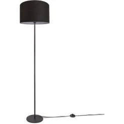 Paco Home Lampe LED Lampadaire Moderne Salon Séjour Chambre, à Pied, Lampadaire Déco E27 Un Pied Noir, Noir (Ø38 Cm)