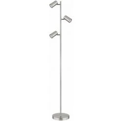ETC-SHOP Lampadaire Lampadaire 3 Lumières Lampadaire Orientable Lampadaire Salon Moderne Argent, 3 Flammes, Métal, 3x GU10, LxlxH 25x23x154 Cm