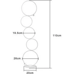 ZMH LED Lampadaire Dimmable Moderne 30W Interrupteur Tactile Salon Lampadaire Blanc Chaud 3000K Aluminium Uplighter 5 Lumières En Forme D'anneau Lampadaire Blanc Pour Chambre Salon étude 110cm [Classe énergétique A++]-blanche -Lampadaire Soldes 2022 51586797 5