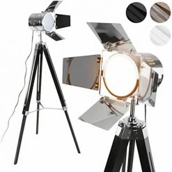 NOVA Lampe à Tige De Sol De 3 Pieds Salon Studio Salon LED Vintage LED Couleur : Noire Opaque