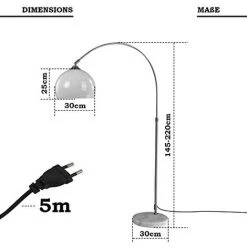 NOVA Lampe à Arc Ajustable 145-220 Cm Avec Abat-jour Rotatif Diverses Couleurs Couleur : BLANCHE -Lampadaire Soldes 2022 52056644 3