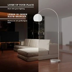 NOVA Lampe à Arc Ajustable 145-220 Cm Avec Abat-jour Rotatif Diverses Couleurs Couleur : BLANCHE -Lampadaire Soldes 2022 52056644 4