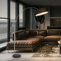 ETC-SHOP Lampe à Arc Lampadaire De Salon Lampe à Arc Noire Lampe à Arc à 3 Flammes Pour Table à Manger, Avec Socle En Marbre, 3x E27, LxH 160 X 200 Cm -Lampadaire Soldes 2022 52061802 3