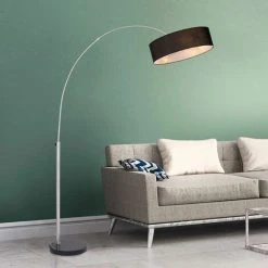 ETC-SHOP Lampe à Arc Lampadaire De Salon Lampe à Arc Noire Lampe à Arc à 3 Flammes Pour Table à Manger, Avec Socle En Marbre, 3x E27, LxH 160 X 200 Cm -Lampadaire Soldes 2022 52061802 4