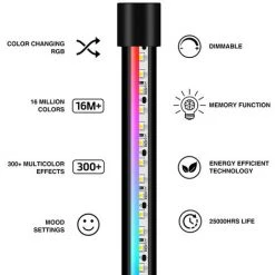 MERKMAK Lampadaire RGB , LED Dimmable , Lampadaire Amovible , Decoration Nordique Lampadaires , Pour Salon Et Salle A Manger -Lampadaire Soldes 2022 52477804 2