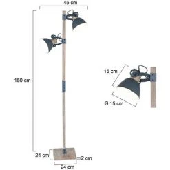 SIENNA LIGHTING Sienna Gearwood Lampadaire à Plusieurs Bras Industrial Matt, Wood Blank -Lampadaire Soldes 2022 52800491 4