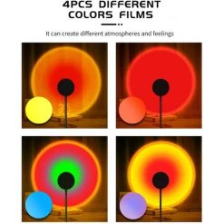 SUPERSELLER USB Sunset Lampe Avec 4PCS Différentes Couleurs Films 360 Degrés Rotation Projecteur Sunset LED Lumière Arc-En-Ciel Projection Lampe Pour Photographie Fête 9 SUPERSELLER USB Sunset Lampe Avec 4PCS Différentes Couleurs Films 360 Degrés Rotation Projecteur Sunset LED Lumière Arc-En-Ciel Projection Lampe Pour Photographie Fête -Lampadaire Soldes 2022 53420606 3