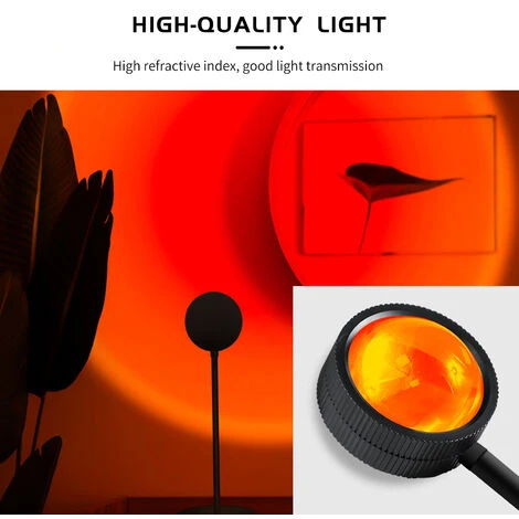 SUPERSELLER USB Sunset Lampe Avec 4PCS Différentes Couleurs Films 360 Degrés Rotation Projecteur Sunset LED Lumière Arc-En-Ciel Projection Lampe Pour Photographie Fête 6 SUPERSELLER USB Sunset Lampe Avec 4PCS Différentes Couleurs Films 360 Degrés Rotation Projecteur Sunset LED Lumière Arc-En-Ciel Projection Lampe Pour Photographie Fête – Image 4