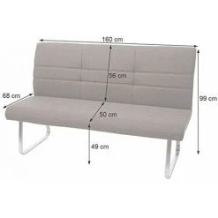 NOVA Banc De Banc Pour Salle à Manger 3 Places En Acier Inoxydable Assis Dans Le Tissu -Lampadaire Soldes 2022 53576451 4
