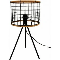 Lampe De Table - Inclinable - 40 W E27 LED - 23 X 49 Cm - Noire/Bois - MaxxHome -Lampadaire Soldes 2022 54009826 3