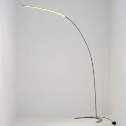 LINDBY LED Lampadaire à Intensité Variable 'Danua' En Métal Pour Salon & Salle à Manger - Argenté -Lampadaire Soldes 2022 5447382 4