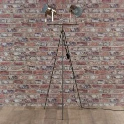 LINDBY Lampadaire Trepied 'Ebbi' En Métal Pour Salon & Salle à Manger - Laiton Ancien -Lampadaire Soldes 2022 5447387 3