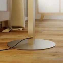 LINDBY LED Lampadaire à Intensité Variable 'Auron' Pour Salon & Salle à Manger - Nickel Satiné, Blanc -Lampadaire Soldes 2022 5447861 3