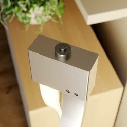 LINDBY LED Lampadaire à Intensité Variable 'Auron' Pour Salon & Salle à Manger - Nickel Satiné, Blanc -Lampadaire Soldes 2022 5447861 4