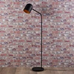 LAMPENWELT Lampadaire 'Morik' En Métal Pour Salon & Salle à Manger - Noir, Doré -Lampadaire Soldes 2022 5447921 3