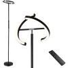 COSTWAY Lampadaire Dimmable 4 Température De Couleur 3000K -6000K Télécommande Tactile Double Contrôle Minuterie 1H Fonction Mémoire
