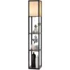 COSTWAY Lampadaire Avec 3 Etagères De Stockage 1,6M Design Scandinave Lampe Sur Pied Pour Chambre Et Salon (Ampoule Non Inclus) 220-240V,60W -Lampadaire Soldes 2022 55464208 1