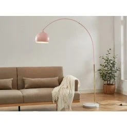 OZAIA Grand Lampadaire Arc Style Art Déco OMBRAGE - Métal Et Marbre - H. 180 Cm - Rose Mat Et Doré - Rose -Lampadaire Soldes 2022 55882306 5