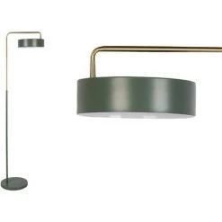 OZAIA Lampadaire Style Vintage OTILIE - Métal - H. 154 Cm - Vert Olive Et Or - Vert Olive