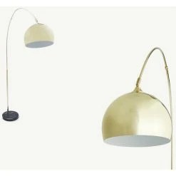 OZAIA Grand Lampadaire Arc Style Art Déco OMBRAGE - Métal Et Marbre - H. 180 Cm - Doré - Doré