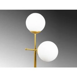 OZAIA Lampadaire En Métal MUDONI - 2 Globes - H. 174 Cm - Blanc Et Doré - Doré -Lampadaire Soldes 2022 55883785 4