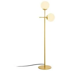OZAIA Lampadaire En Métal MUDONI - 2 Globes - H. 174 Cm - Blanc Et Doré - Doré -Lampadaire Soldes 2022 55883785 5